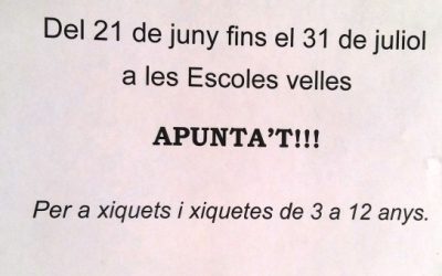 Escuela de verano 2017. Reunión informativa 19 de junio a las 19h en las “escuelas viejas”